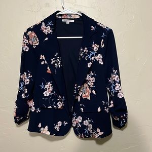 Floral 3/4 Sleeve Blazer